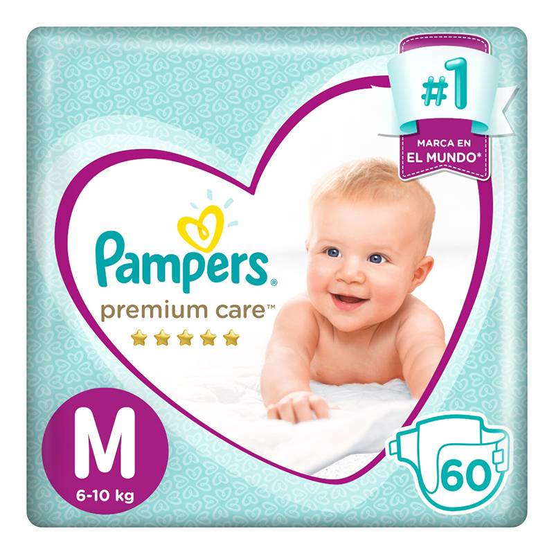 PAMPERS - Pañales Premium Care M x 60