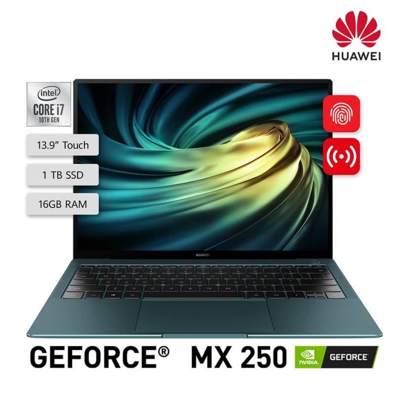 HUAWEI - Laptop Matebook XPro Core i7 10ma Gen 16GB RAM 1TBSSD + 2GB Video Nvidia GeForce MX250 + Adaptador USB + Mouse