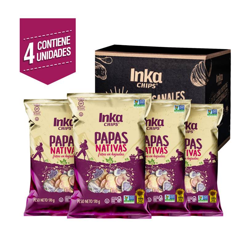 INKA CHIPS - Four Pack Papas Nativas Inka Chips - 4 unids. x 170g