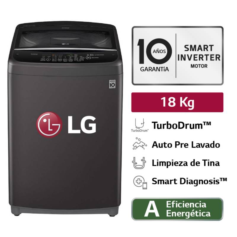 Lavadora Automática LG WT18WPB 18 kg.