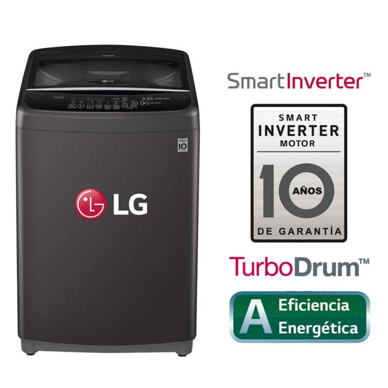 Lavadora 18 Kg Carga Smart Inverter con TurboDrum WT18BSB Negro claro LG | falabella.com