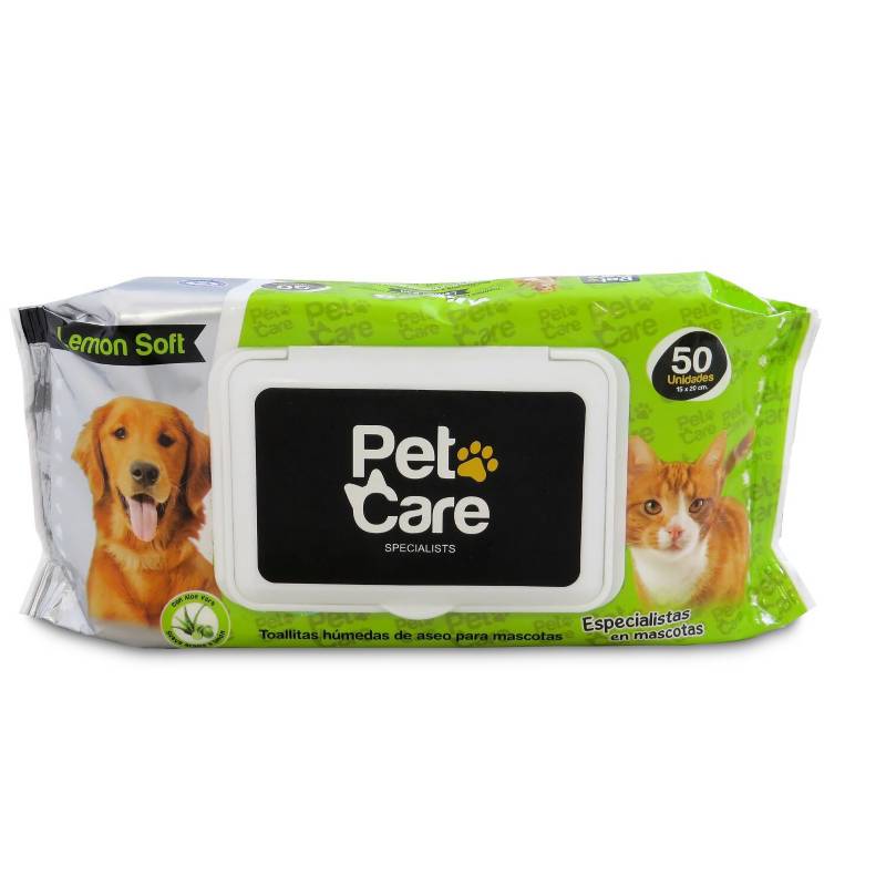 PET CARE - Toallas húmedas para perros X 300UND Lemon