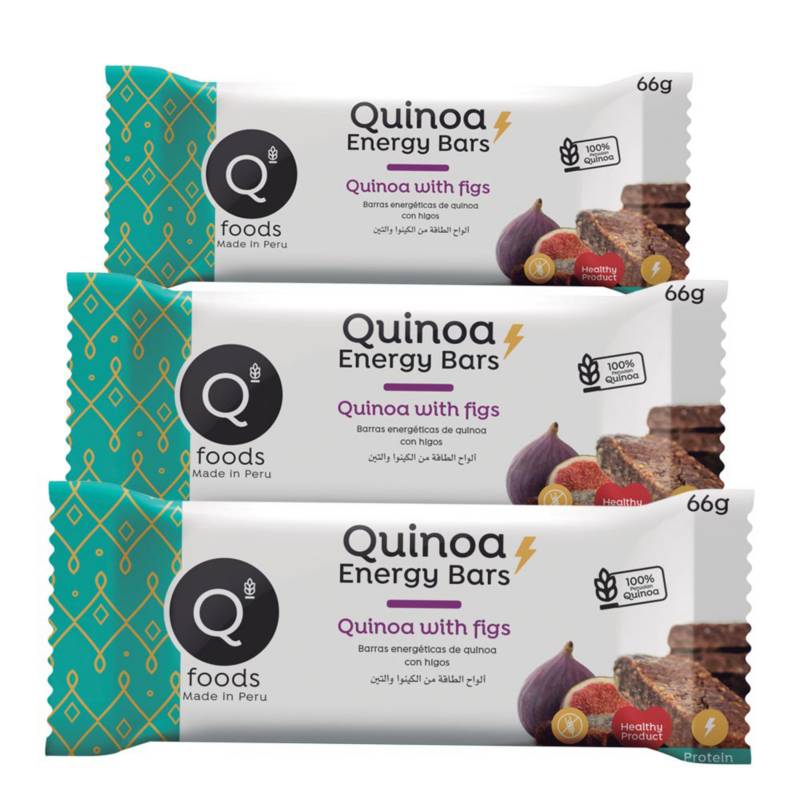 QUINOA - Pack x 3 Quinoa Energy Bars Higos 66gr