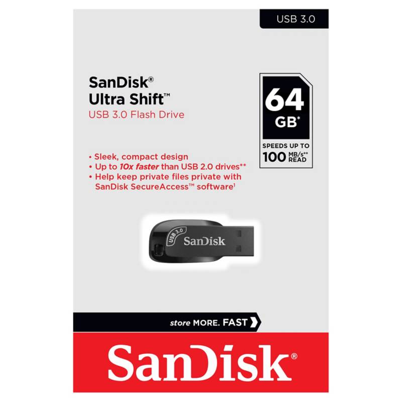 SANDISK - PENDRIVE USB ULTRA SHIFT 3.0 64GB
