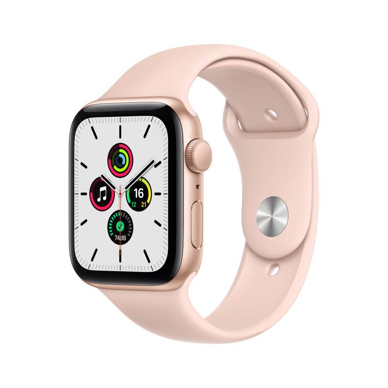 APPLE - Apple Watch SE GPS, 44mm Gold Aluminium Case with Pink Sand Sport Band