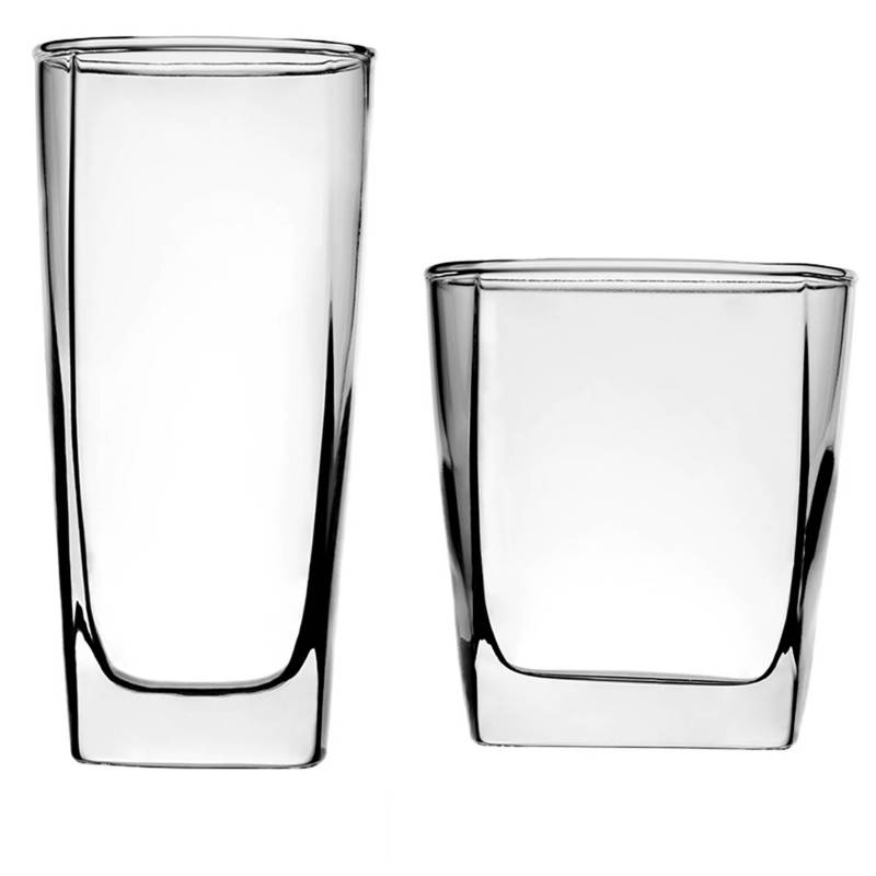 Vasos Altos y Bajos de Vidrio Set x 12 MICA