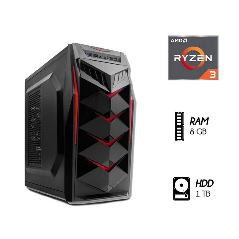 AMD - Computadora Pc Ryzen 3 3.4ghz, Ram 8GB, 1TB