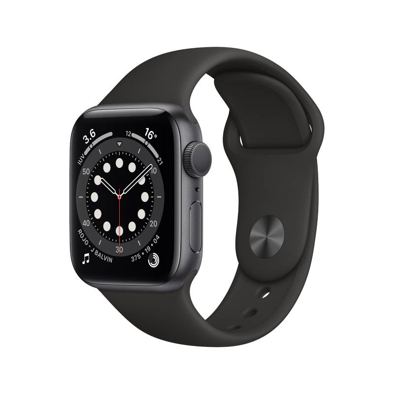 APPLE - Apple Watch Series 6 (GPS) - Caja de aluminio Gris espacial 40 mm - Correa deportiva negra