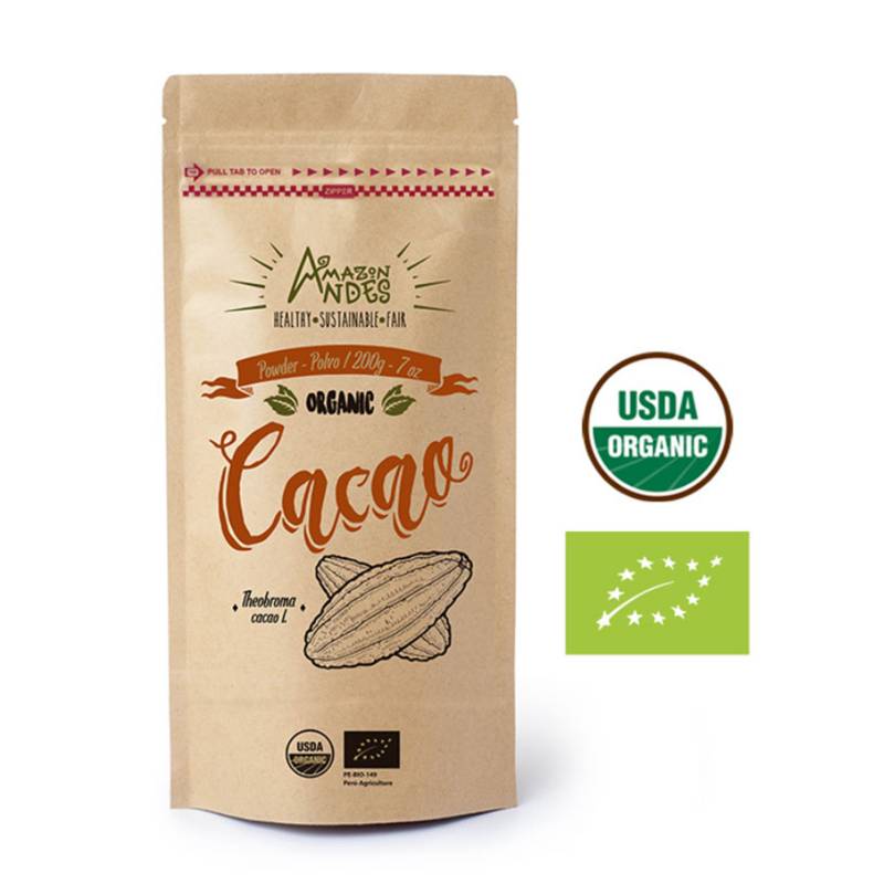 AMAZON ANDES - Cacao Orgánico en polvo 200gr