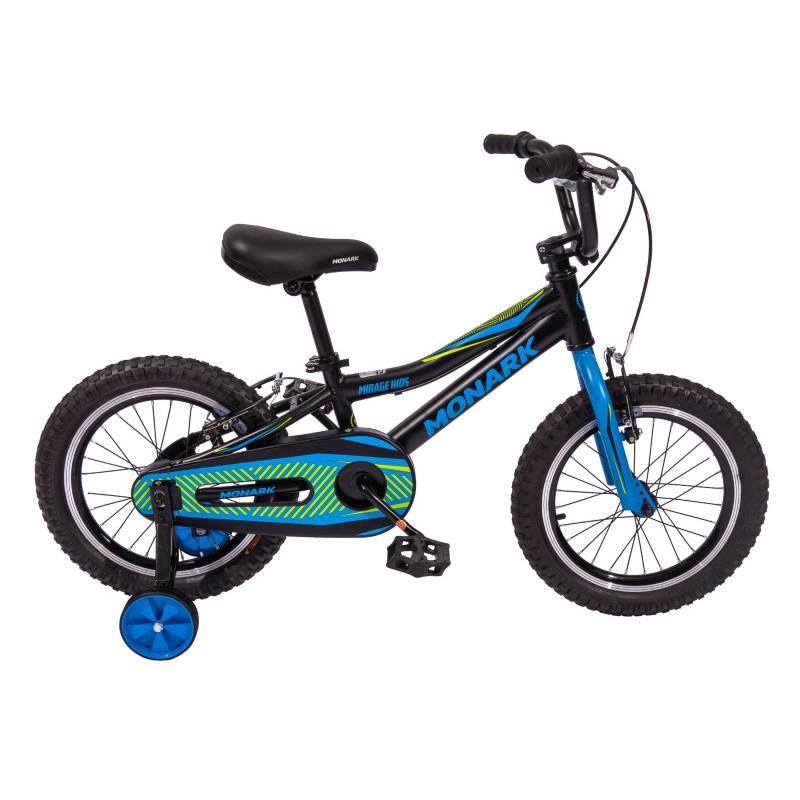 MONARK - Bicicleta para Niños Mirage Kids Aro 16 Negro Azul Monark