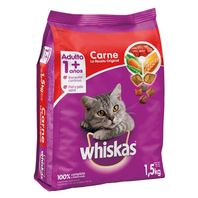WHISKAS - Alimento Whiskas Adulto Carne 1.5kg