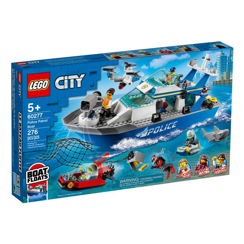 LEGO - Lego 60277 Barco Patrulla de Policía