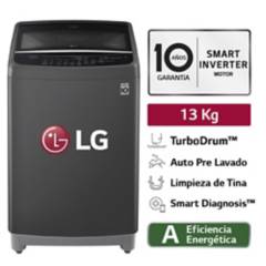LG - Lavadora 13 Kg LG Carga Superior Smart Inverter con TurboDrum WT13BSB Negro Claro