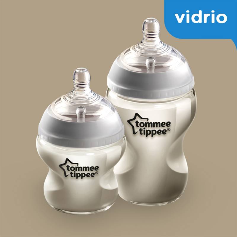 TOMMEE TIPPEE - Pack x2 Biberones de Vidrio 5Oz + 9Oz
