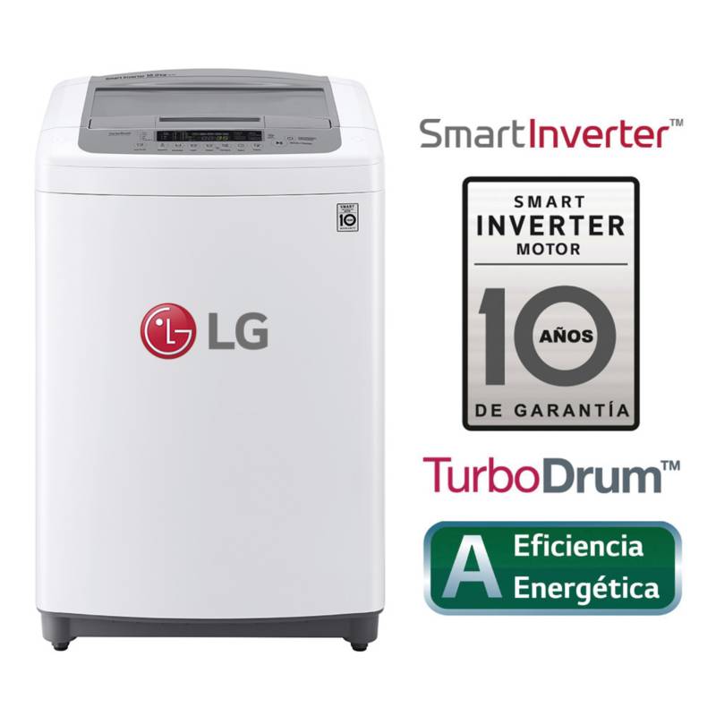 LG - Lavadora 16 Kg LG Smart Inverter Carga Superior WT16WPB Blanca