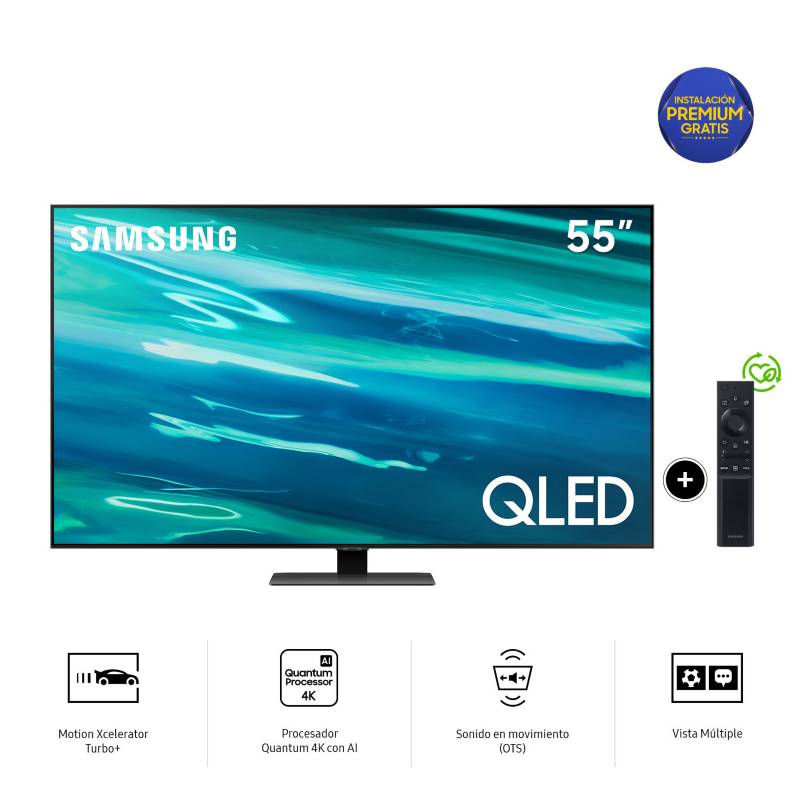 SAMSUNG - Televisor Samsung Smart TV 55" QLED 4K QN55Q80AAGXPE 