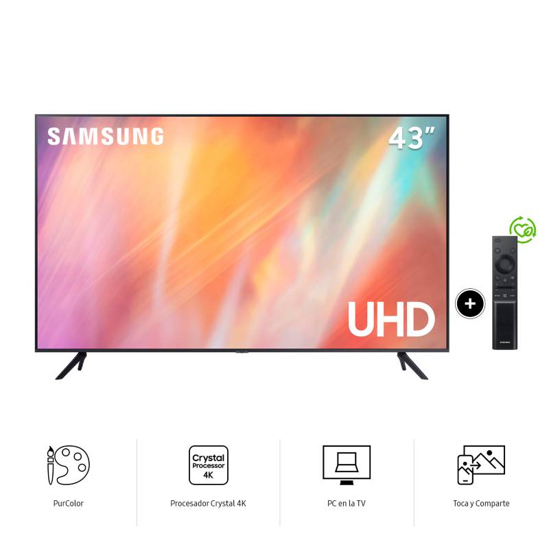 SAMSUNG - Televisor Samsung Smart TV 43" UHD 4K UN43AU7000GXPE 