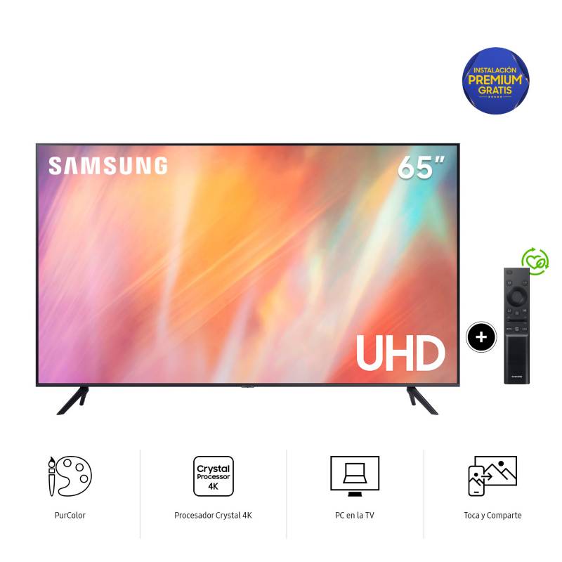 SAMSUNG - Televisor Samsung Smart TV 65" UHD 4K UN65AU7000GXPE 