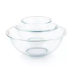 PYREX - Set x3 Bowls Transparente 1.5 lt + 2.5 lt + 4 lt