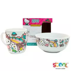 SCOOL - Set x2 Ceramica Piezas Bowl + Taza Hello Kitty