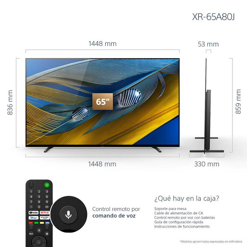 SONY - Televisor Sony 65" OLED 4K Ultra HD Google TV BRAVIA XR-65A80J