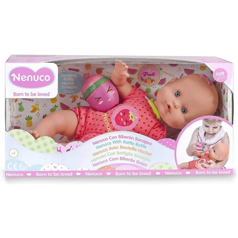 Nenuco Muneco Bebe Con Biberon Sonajero Y Pijama Rosa Falabella Com