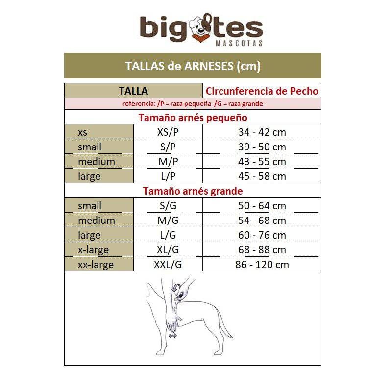 BIGOTES MASCOTAS - Arnes Pechera Perros Talla L/P