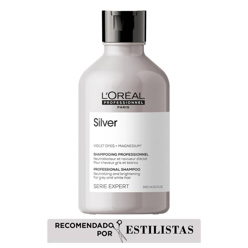 LOREAL PROFESSIONNEL - Shampoo Silver cuidado del cabello blanco Loreal professionnel 300ml