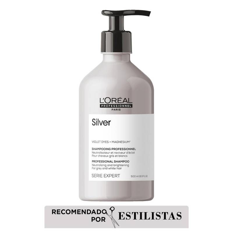 LOREAL PROFESSIONNEL - Shampoo Silver cuidado del cabello blanco Loreal professionnel 500ml