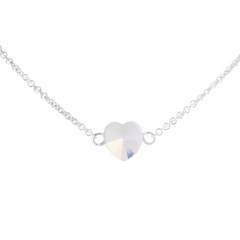 MAISHA - Collar Crystal Heart Transparente Plata 925