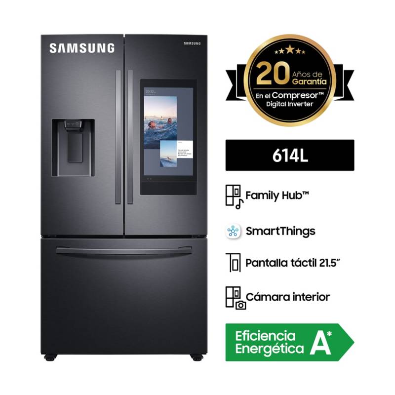 SAMSUNG - Refrigeradora Samsung French Door Family Hub 614Lt RF27T5501B1