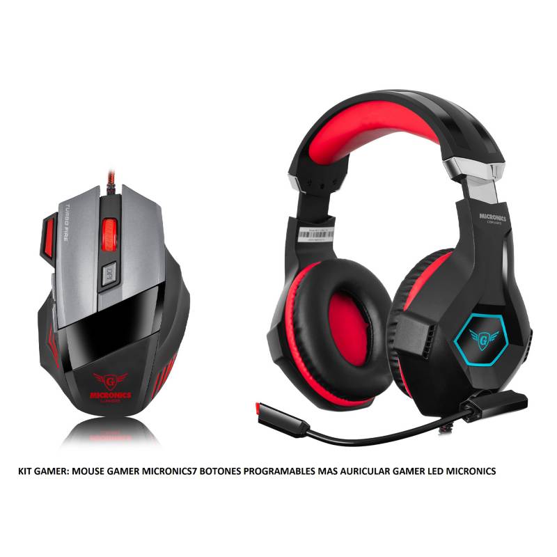 MICRONICS - Kit Gamer Auricular + Mouse SNIPER TO