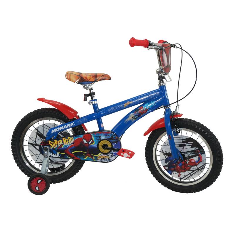 MONARETTE - Bicicleta Monark Spiderman Super Hero Aro 16 Azul