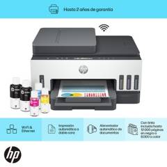 HP - Impresora Multifuncional HP Smart Tank 750 Tinta Continua Color Wi-Fi Smart App Dúplex ADF Alimentador Automático (6UU47A)