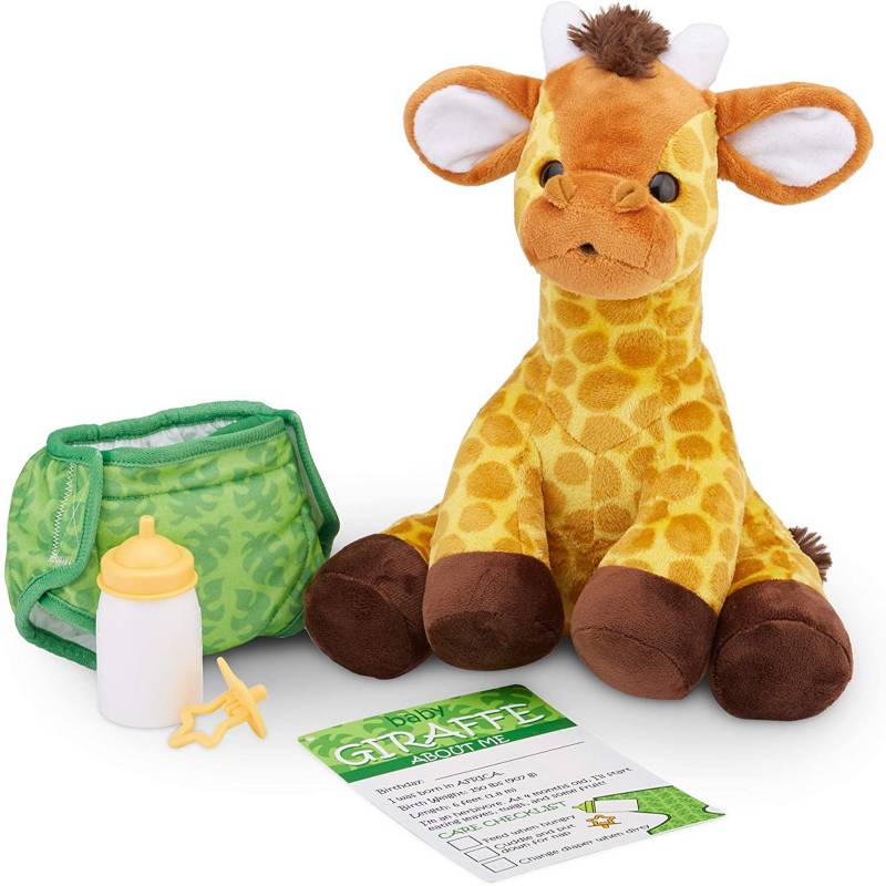Conjunto de juguetes de bebé de jirafa de peluche y madera, lindo animal de  safari de dibujos animados, bienvenido bebé recién nacido
