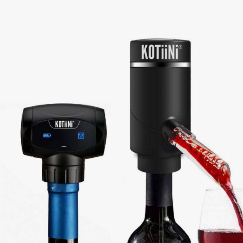 KOTIINI - Set Tapón y Aireador Dispensador Vino Eléctrico