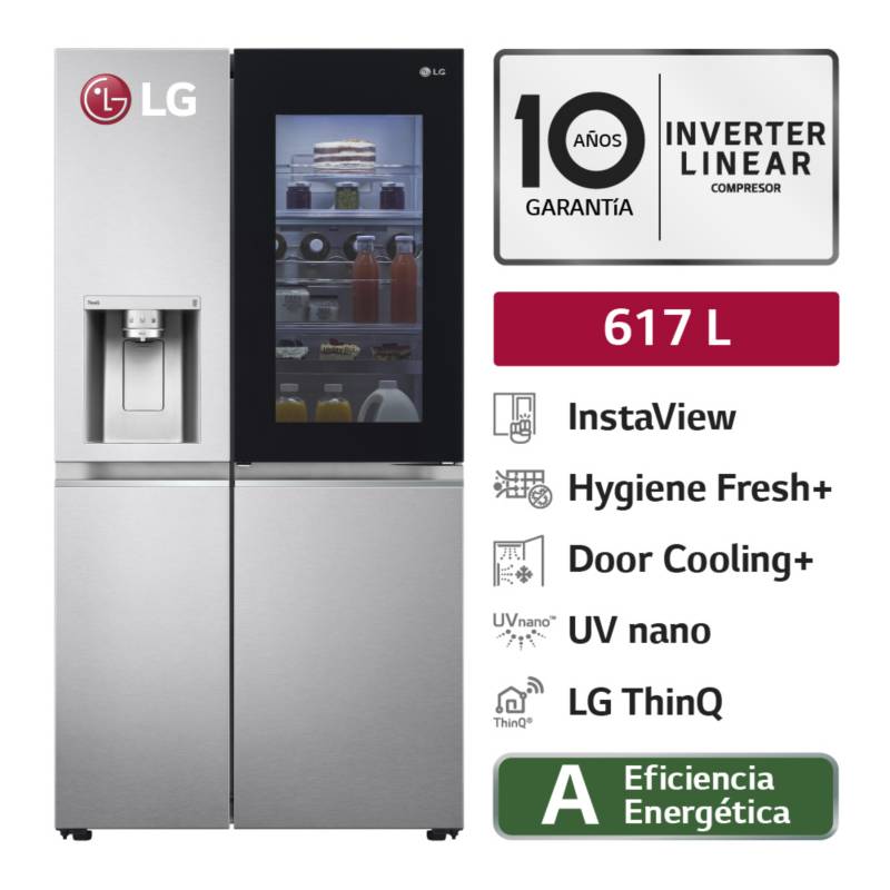 LG - Refrigeradora LS66SXN 617LT Instaview Side By Side Plateado LG