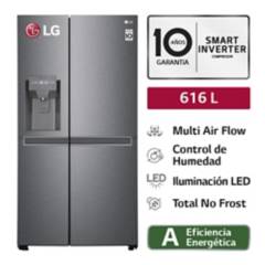LG - Refrigeradora LG Side By Side con Multi-Air Flow 616 LT LS66SPG Plateada