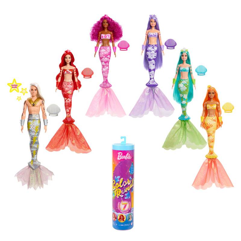 BARBIE - Muñeca Barbie Color Reveal Sirenas Arcoíris