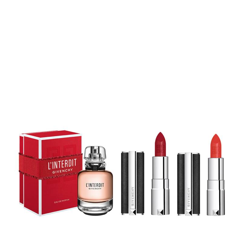 GIVENCHY - Givenchy Perfume L'Interdit Eau de Parfum 80 ml + Mini Labial Le Rouge 333 + Mini Labial Le Rouge   304