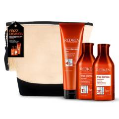 REDKEN - Pack Frizz Dismiss para cabello con frizz (Shampoo, acondicionador y mascarilla)