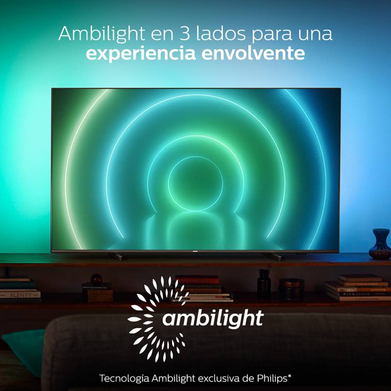 LED 50” Philips Ambilight 50PUD7906 Android Smart TV 4K UHD