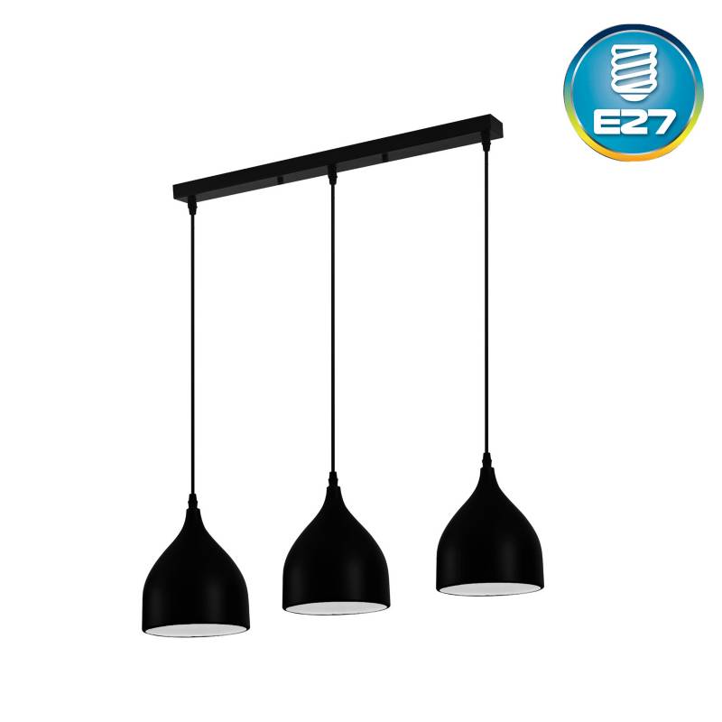 LIGHTECH - Lámpara Colgante Rino E27X3 Negro