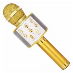 WESDAR - Micrófono Karaoke con módulo de audio - Dorado