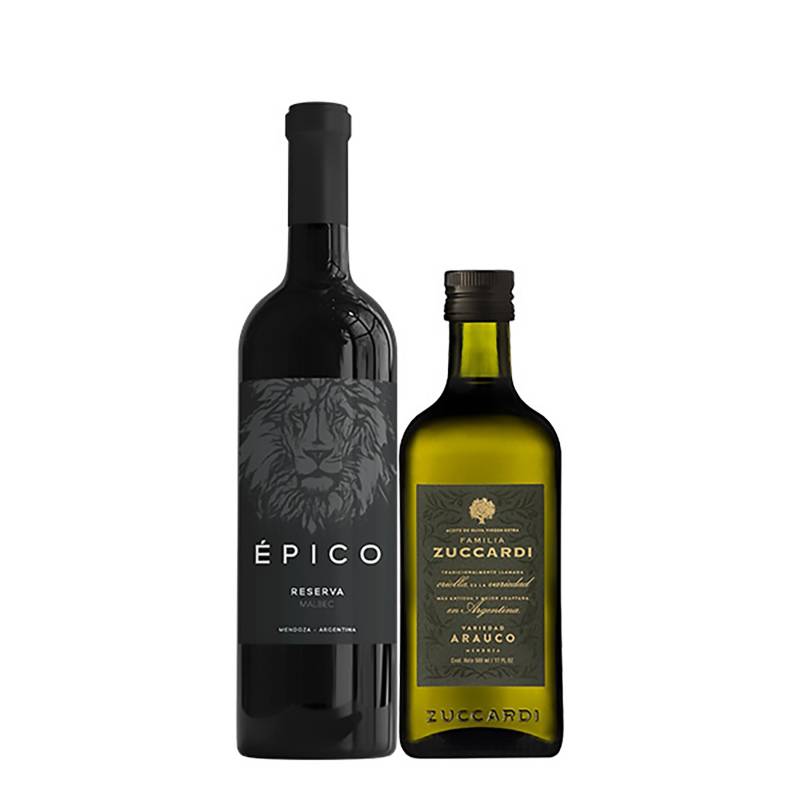 EPICO - Vino Epico Malbec Reserva 750ml + Aceite de Oliva Arauco Extra Virgen Familia Zuccardi 500 ml