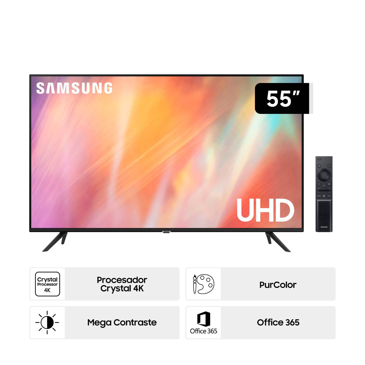 Televisor SAMSUNG UHD 55 4K Smart TV UN55AU7090GXPE