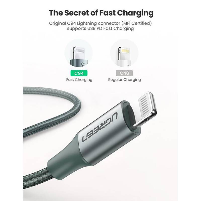 Cable Ugreen USB-C a Lightning (1Mt)