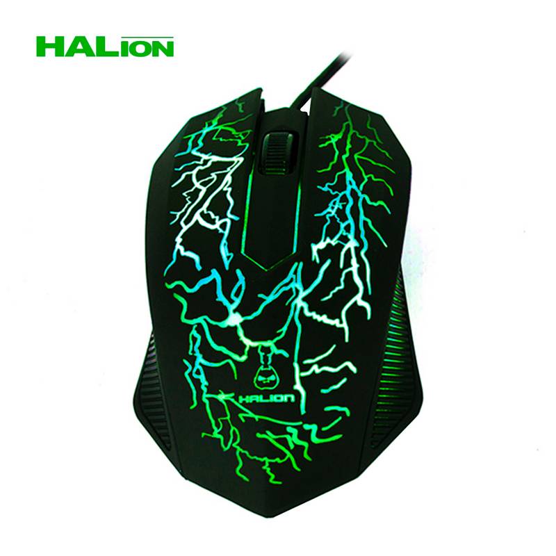 HALION - Mouse Gamer Halion HA-M326 Cracker Iluminado Negro