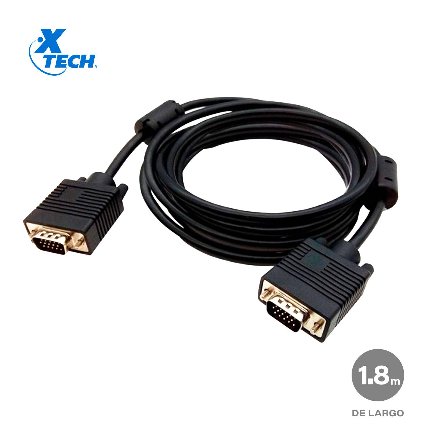 Cable VGA Macho a VGA Macho XTECH XTC-308 Resolución 720p 18m XTECH