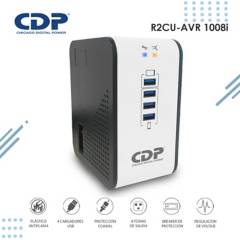 CDP - Estabilizador de Voltaje CDP R2CU-AVR 1008I 1000VA/500W 8 Tomas de Salida 4 Puertos USB